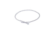 Rope Bracelet 3mm - (Silver)