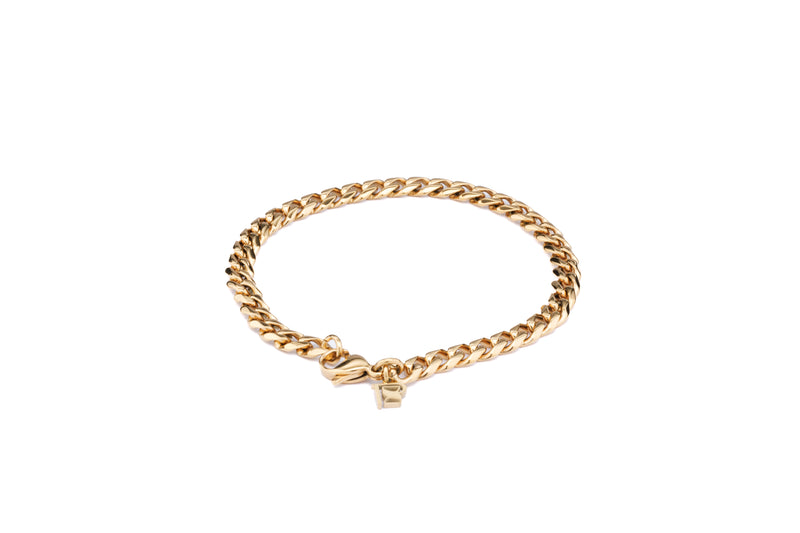 Cuban Bracelet 5mm- (Gold)