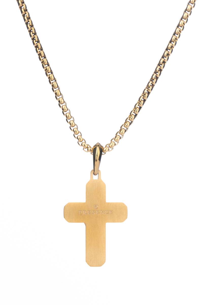 Marble Cross Pendant (Gold)